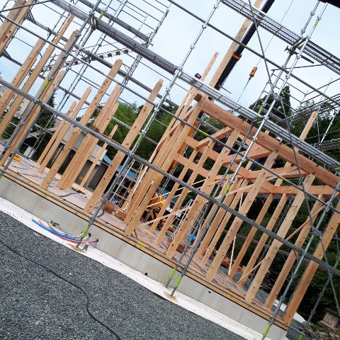 愛知県新城市 大工が造る手刻みの注文住宅建方 画像